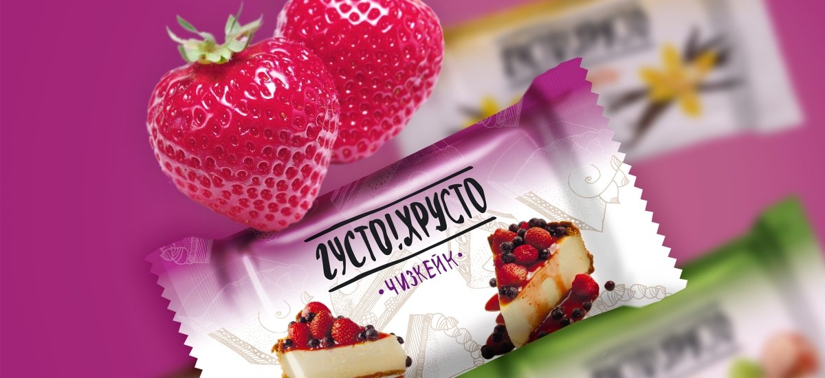 Дизайн упаковки конфет Густо!Хрусто - примеры работ Дизайн упаковки конфет Густо!Хрусто