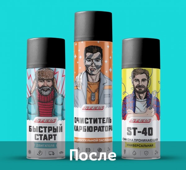 Автохимия и смазка STELS Ребрендинг упаковки и создание иллюстраций - примеры работ Автохимия и смазка STELS Ребрендинг упаковки и создание иллюстраций