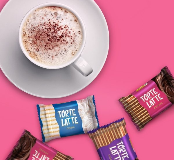 Дизайн упаковки вафельного суфле Torte Latte