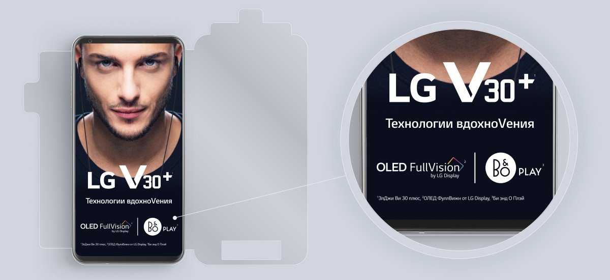 Дизайн пленки смартфона LG V30+ - примеры работ Дизайн пленки смартфона LG V30+