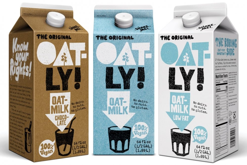 Дизайн упаковки молока Oatley