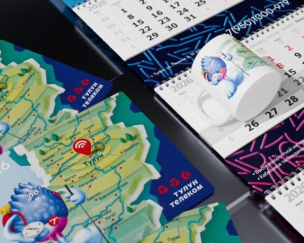 Дизайн квартального календаря Тулун-Телеком